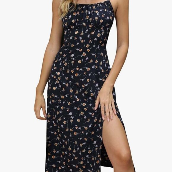 Women's Allover Floral Graphic Split Hem Cami Dress NWOT - Picture 12 of 13